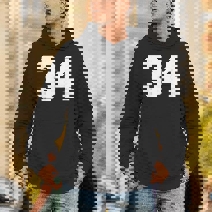 ナンバー34 スポーツジャージプレーヤー 34 ファン フロントプリント ヴァーシティ パーカー