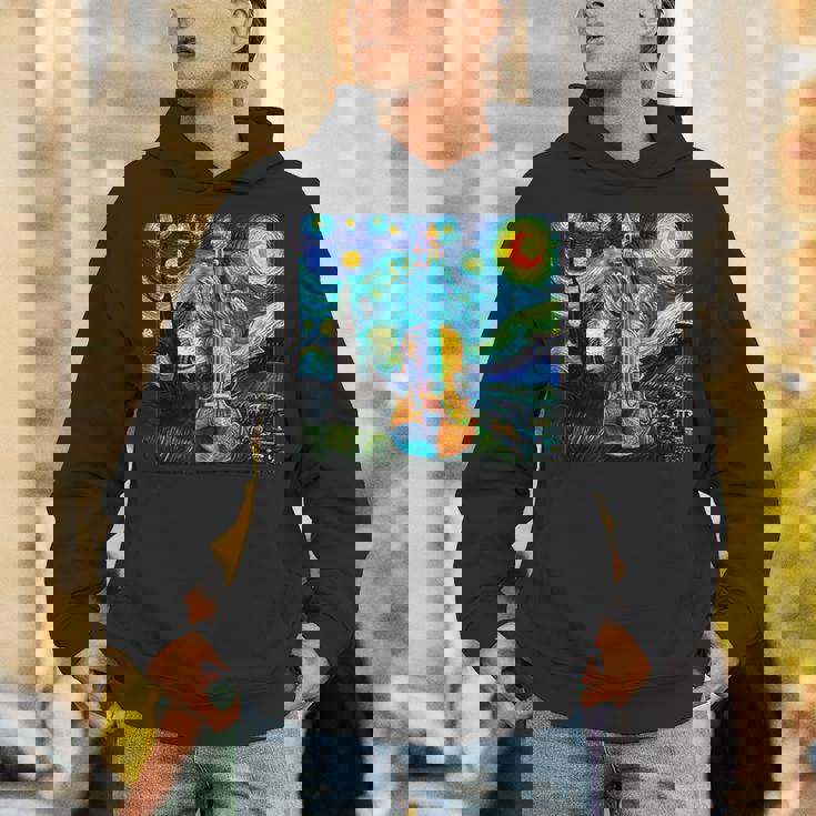 バイオリン 楽器 面白いtシャツ ゴッホ 星月夜 かわいい メンズ 子供 おもしろ 服 グッズ ネタ 音楽 パーカー