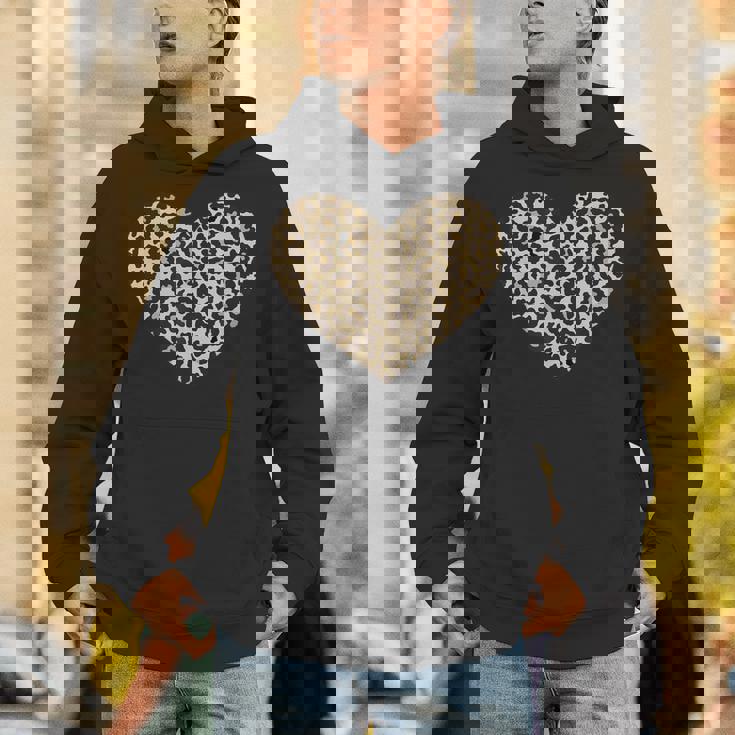 ヒョウ柄ハートソフトベージュ パーカー