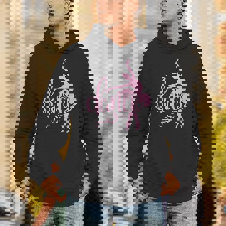 ピンクのバレエダンサー、スクリプトダンスレタリングデザイン。 パーカー