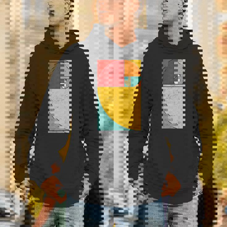 フィボナッチスパイラル幾何学アート パーカー