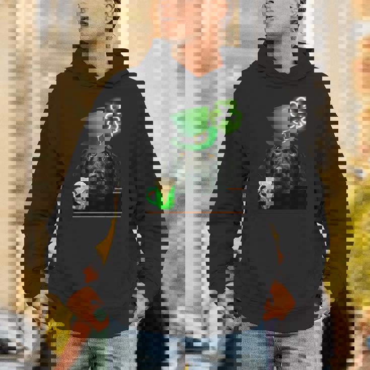 ブラックラボシャツ シャムロック アイリッシュドッグ 絵 聖パトリックス パーカー