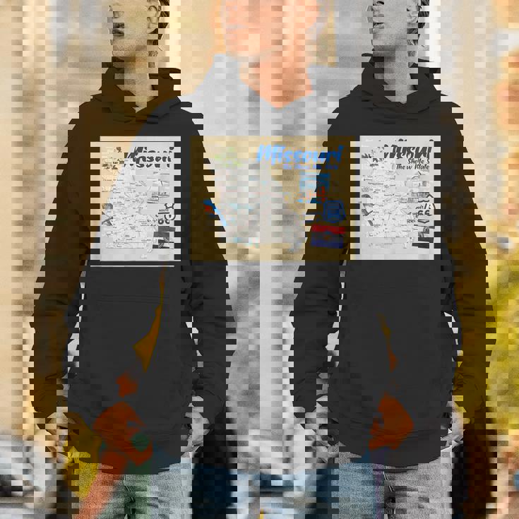 ミズーリ州、マップフラッグアーチブルーバードフラワーランドマーク パーカー