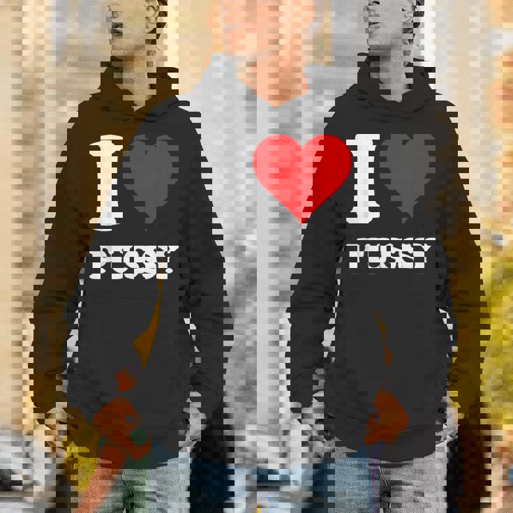 レッドハート I Love Pussy パーカー