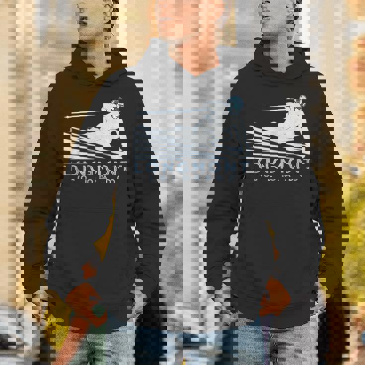 レトロ スキー ロングモント コロラドイラスト ヴィンテージ スノー スキー パーカー