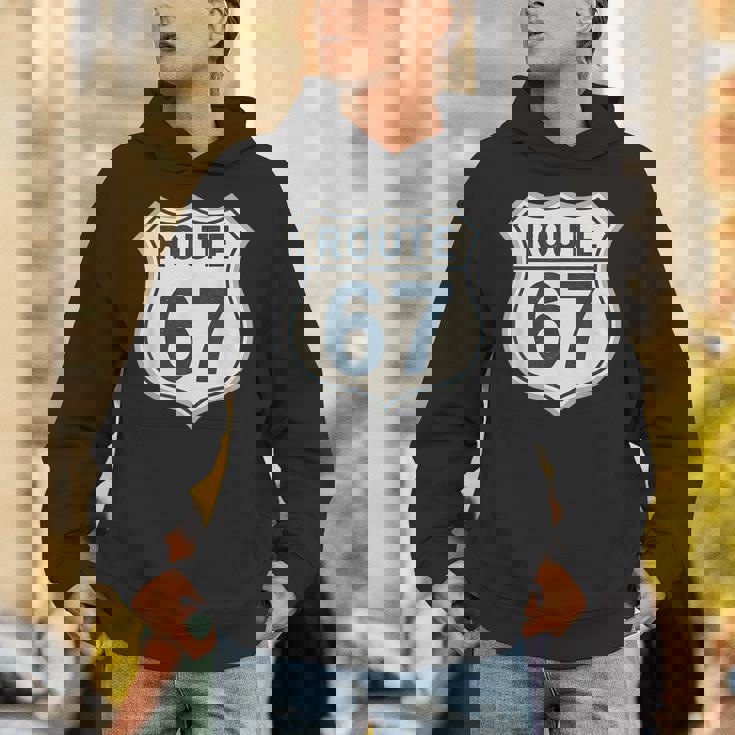 レトロ ルート 67 ハイウェイ サイン ヴィンテージ ロード ノスタルジア パーカー