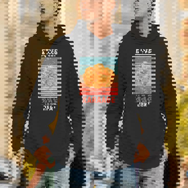 レトロ 食べる 寝る からあげ リピート ヴィンテージ からあげ フード好き パーカー