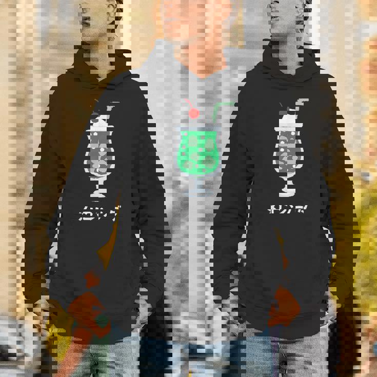 レトロジャパニーズグリーンメロンソーダジュースドリンク 日本 70年代 80年代 パーカー