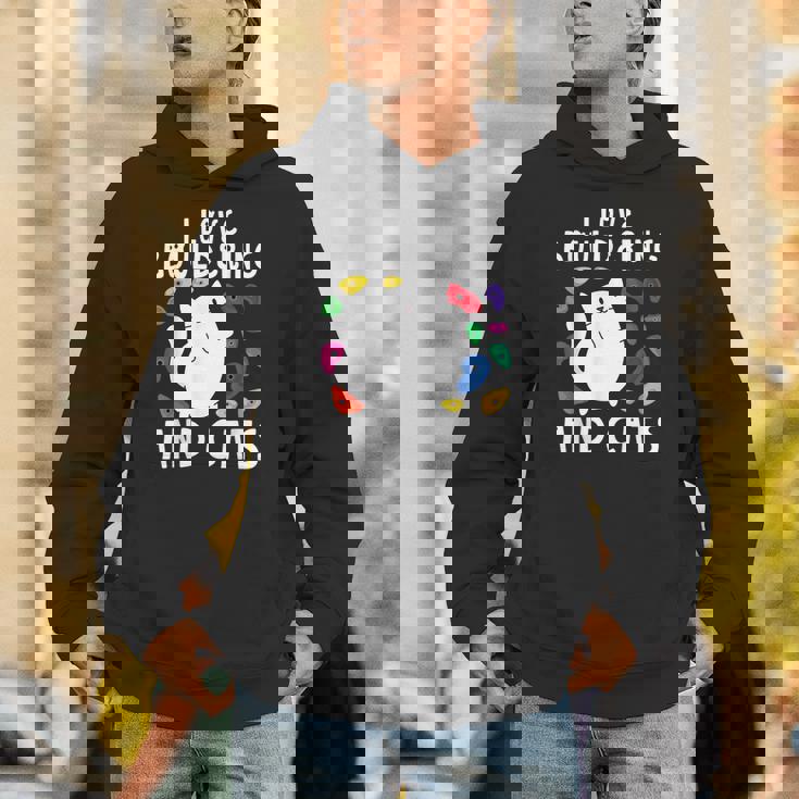 ロッククライミングホールズ クライマー キュート I Love ボルダリングと猫 パーカー