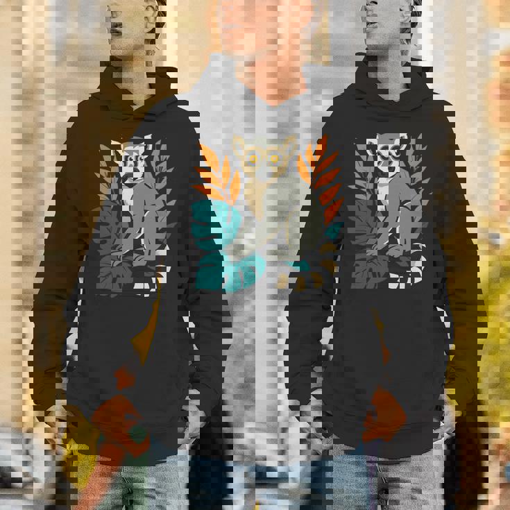 ワオキツネザル 長袖tシャツ パーカー