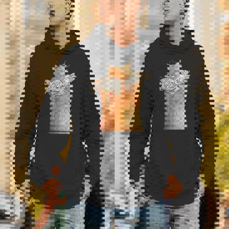 ヴィンテージ かわいい 面白い 猫 2匹の魚が目についた 恋人 気まぐれな パーカー