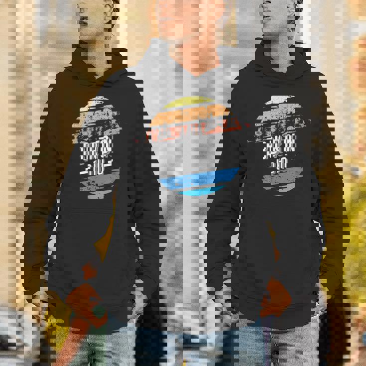 ヴィンテージ バートン オハイオ州サンセットお土産プリント パーカー