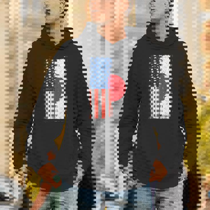 半日半 アメリカ国旗 日米ルーツ パーカー