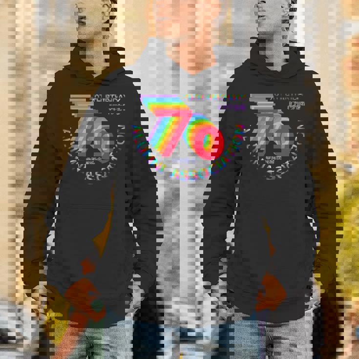 古希 同窓会 70歳 アラ古希 70歳誕生日 古希祝い 長寿 七色 70古希の集まり レインボーカラー 虹色 長袖tシャツ パーカー