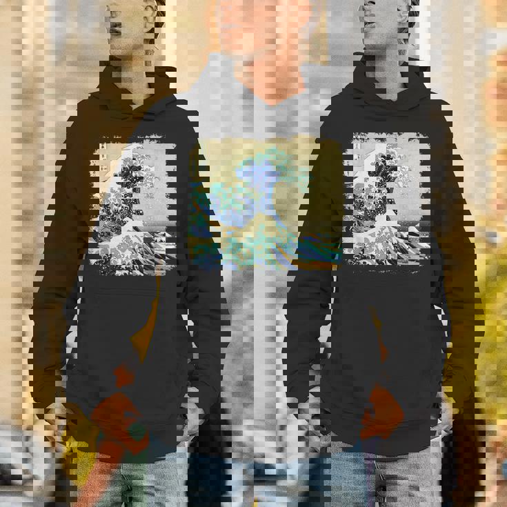 大波 北斎 名画 レトロ パーカー