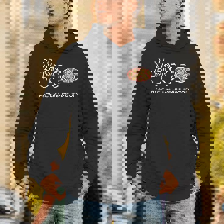 平和 愛 麻婆豆腐 レトロ 麻婆豆腐好き 食べ物好き パーカー