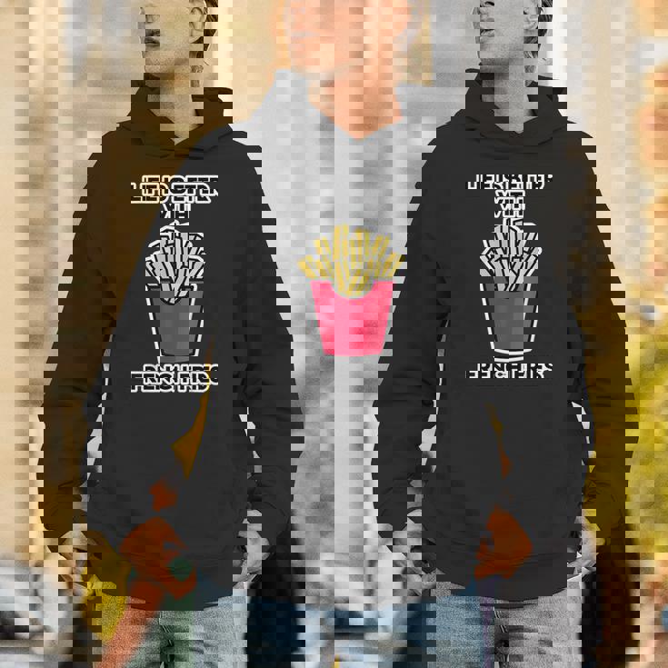 男性用フライドポテトデザイン フライドポテトと一緒に人生はより良いです パーカー