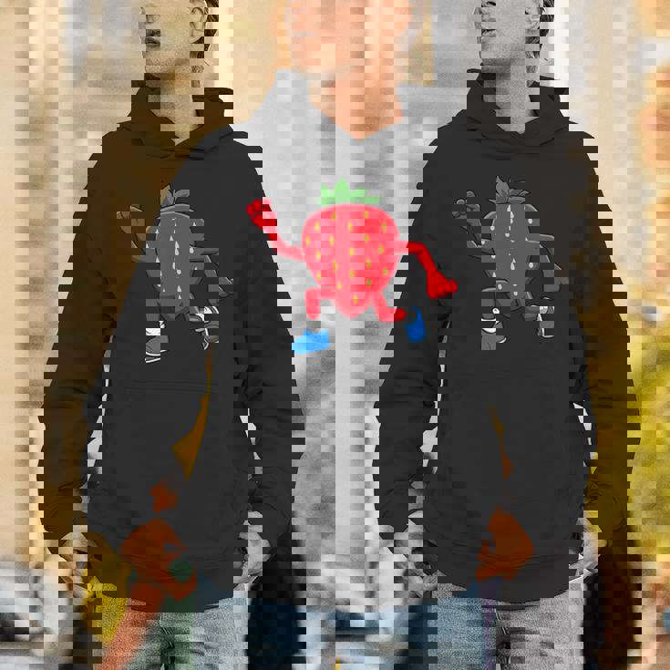 皮肉なイチゴランニングマラソン趣味のランナー パーカー