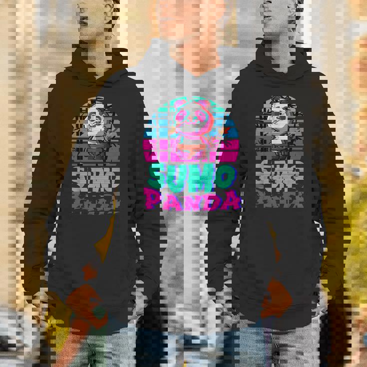 相撲パンダ力士ベーパーウェーブ和風美学 パーカー