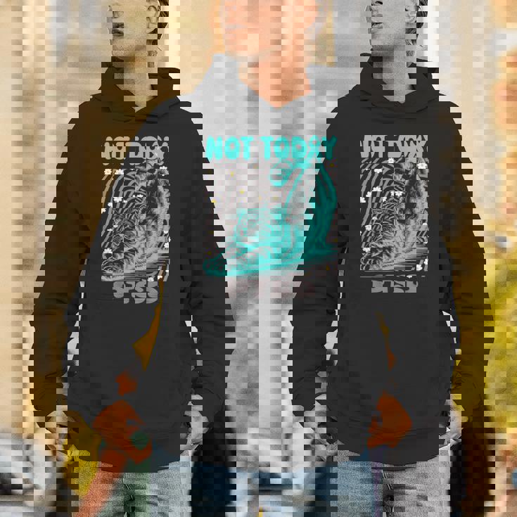 面白いptsd啓発リラックス猫は今日ではありません パーカー