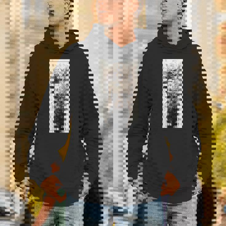 黒と白の天使 クラシックヴィンテージアート パーカー