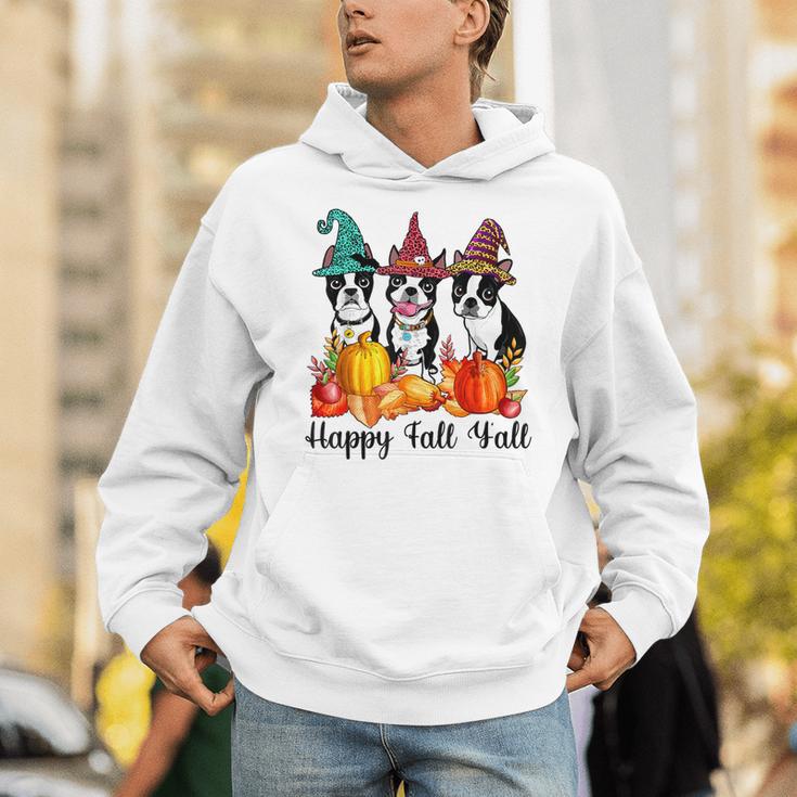 Boston Terrier Dog Lover Fall Ya'Ll Halloween Costume Men Women Unisex Hoodie, Boston Terrier Halloween Hoodies, funny gift