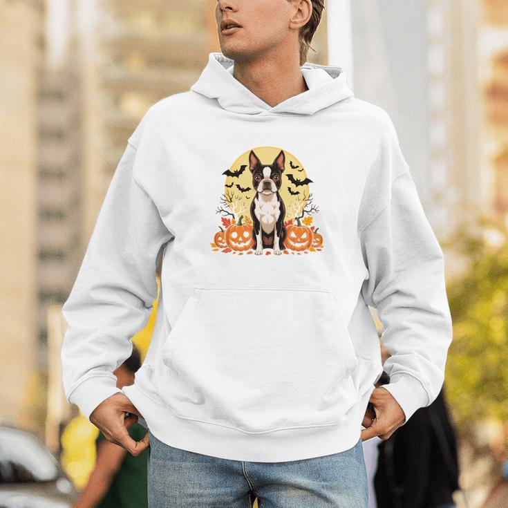 Boston Terrier Halloween Dog Lover Pumpkin Costume Unisex Hoodie, Boston Terrier Halloween Hoodies, funny gift