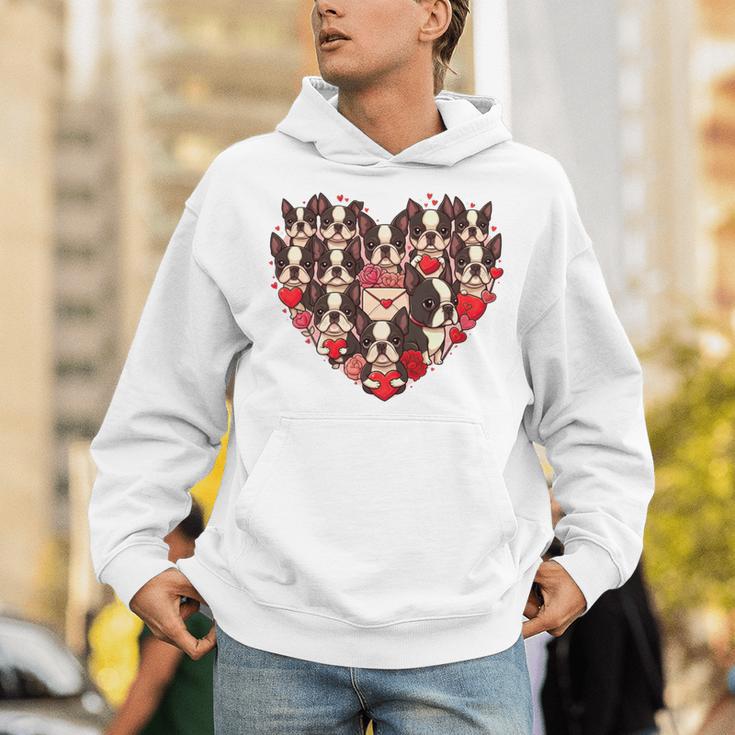 Boston Terrier Heart Valentine Boston Terrier Unisex Hoodie, funny gift