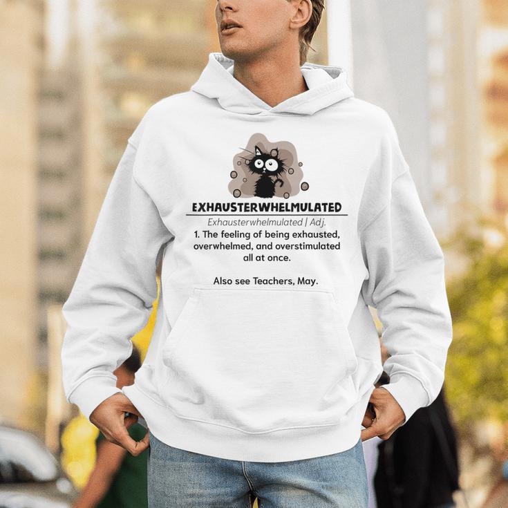 Cat Exhausted Teacher Exhausterwhelmulated Definition Unisex Hoodie, funny gift Cat Exhausted Teacher Exhausterwhelmulated Definition Unisex Hoodie, funny gift