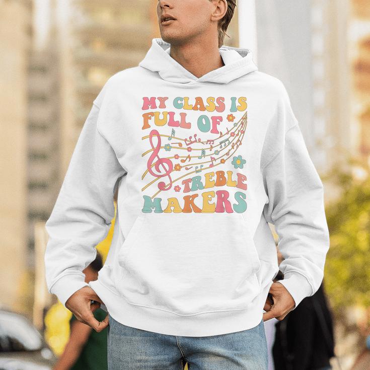 My Class Is Full Of Treble Makers Funny Music Teacher Groovy Men Women Girls Kids Unisex Hoodie, Groovy Teacher Hoodies, funny gift