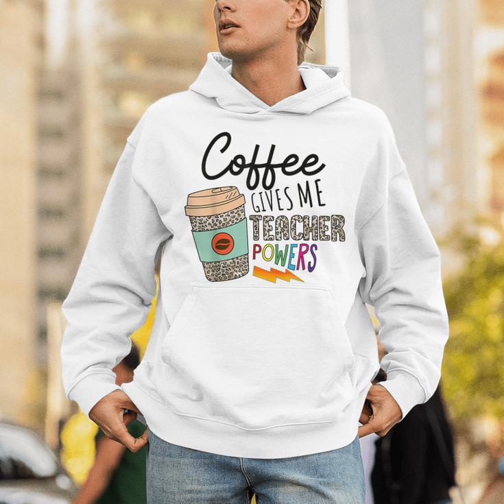 Coffee Gives Me Teacher Power Teacher Elementary Women Unisex Hoodie, funny gift Coffee Gives Me Teacher Power Teacher Elementary Women Unisex Hoodie, funny gift