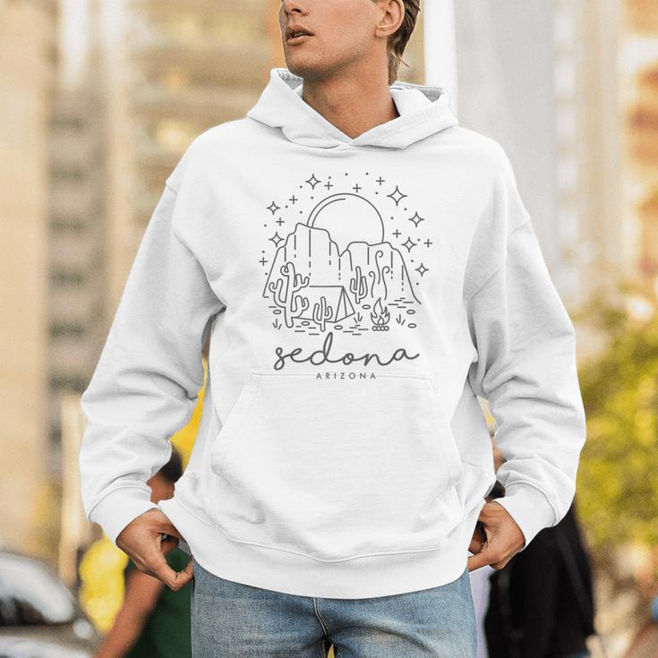 Cool Vintage Cactus Sedona Arizona Camping Souvenir Unisex Hoodie, funny gift