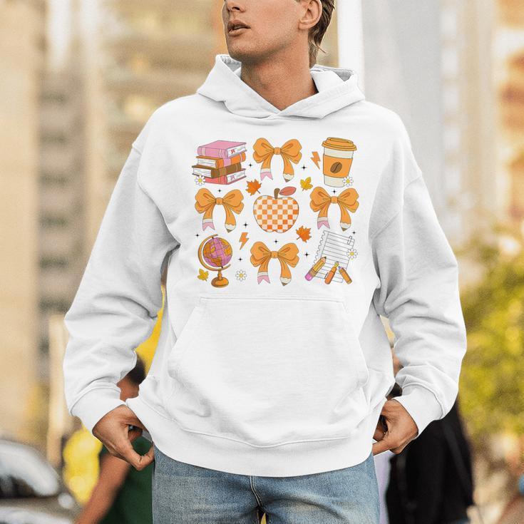 Coquette Bow Teacher Thanksgiving Fall Autumn Girls Women Unisex Hoodie, funny gift