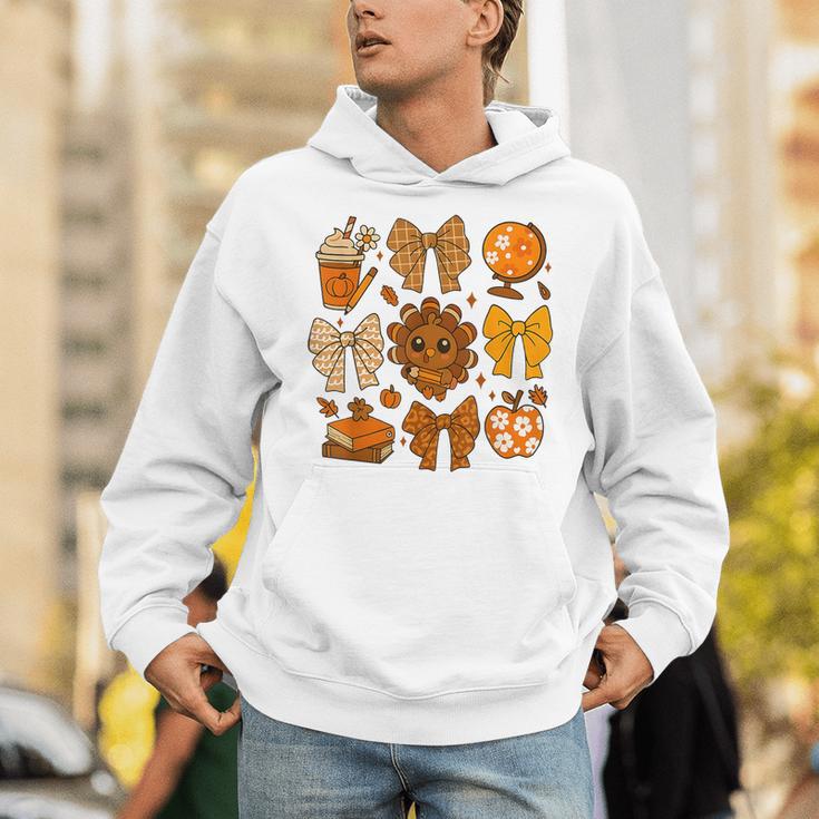Coquette Teach Teacher Bows Thanksgiving Turkey Fall Autumn Unisex Hoodie, funny gift Coquette Teach Teacher Bows Thanksgiving Turkey Fall Autumn Unisex Hoodie, funny gift