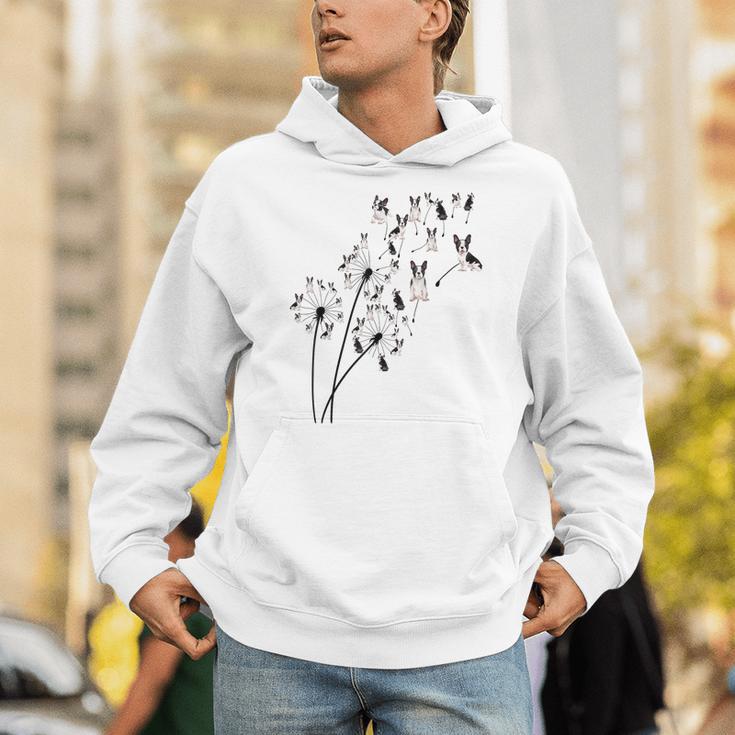 Dandelion Boston Terrier Flower Floral Bostie Tree Unisex Hoodie, funny gift