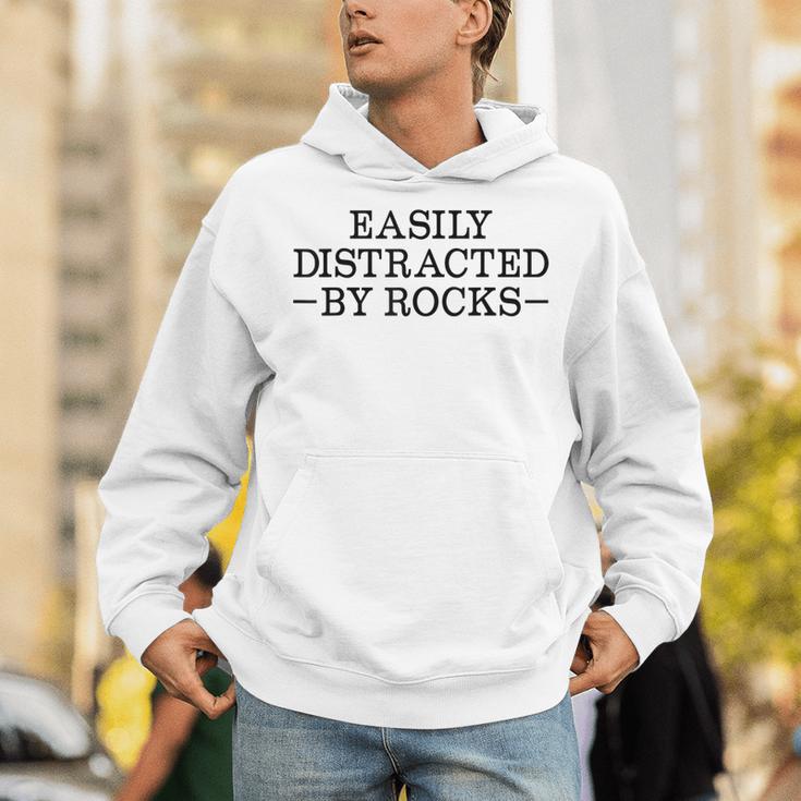 Easily Distracted By Rocks Rock Lover Geology Teacher Unisex Hoodie, funny gift