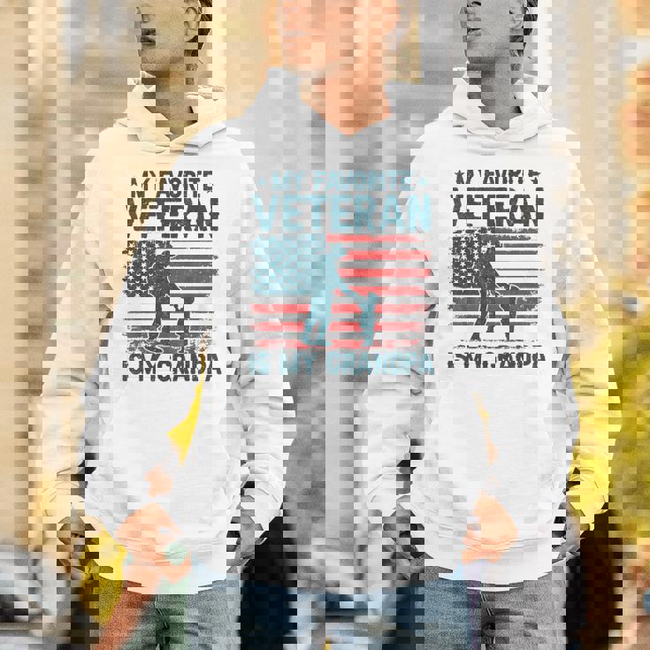 My Favorite Veteran Is My Grandpa Veterans Day Military Papa Hoodie