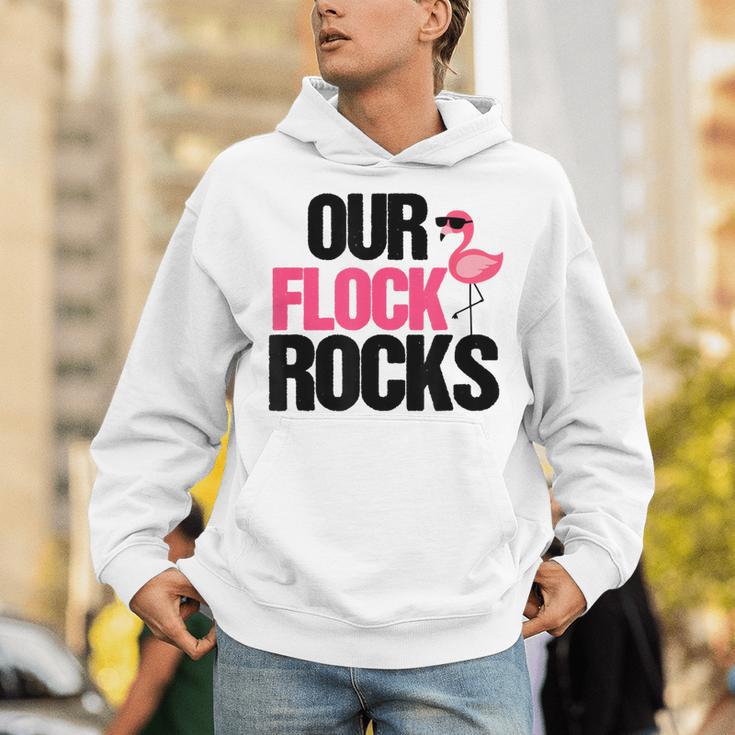 Our Flock Rocks Flamingo Mother's Day Teacher Unisex Hoodie, funny gift Our Flock Rocks Flamingo Mother's Day Teacher Unisex Hoodie, funny gift