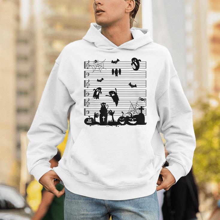 Halloween Music Note Clefs Spooky Ghost For Music Teacher Unisex Hoodie, funny gift