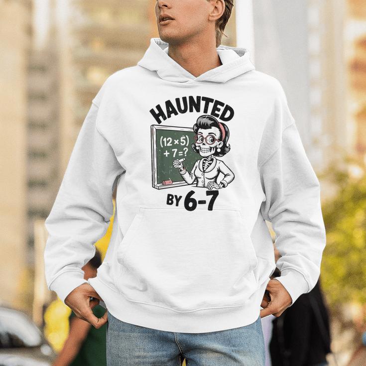 Haunted 67 Skeleton Math Teacher Halloween Costume Math Pun Unisex Hoodie, funny gift Haunted 67 Skeleton Math Teacher Halloween Costume Math Pun Unisex Hoodie, funny gift