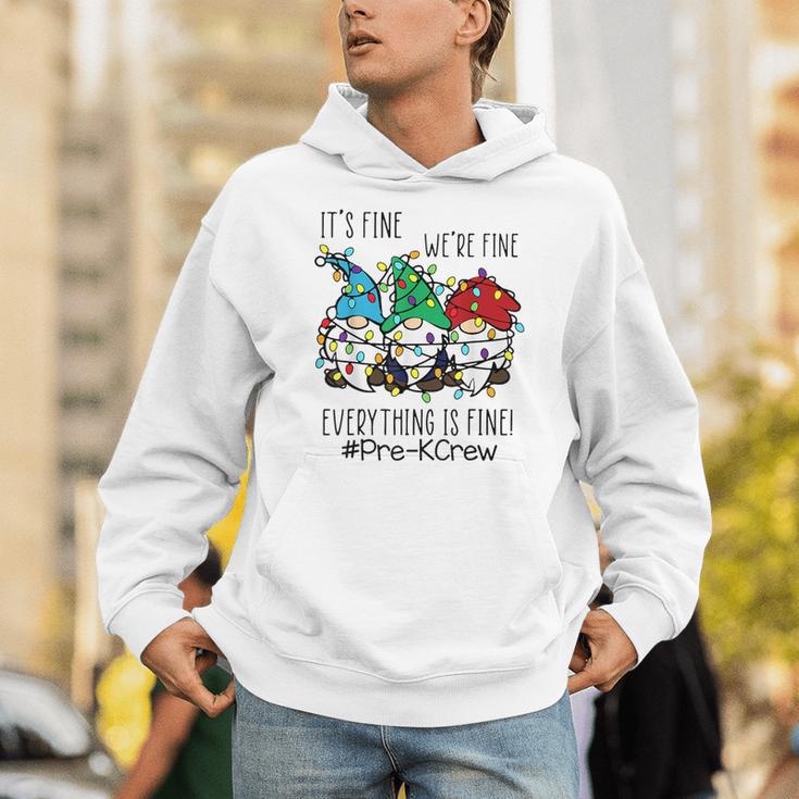 It's Fine We'Re Fine Gnome Pre-K Teacher Christmas Light For Men Women Unisex Hoodie, funny gift It's Fine We'Re Fine Gnome Pre-K Teacher Christmas Light For Men Women Unisex Hoodie, funny gift