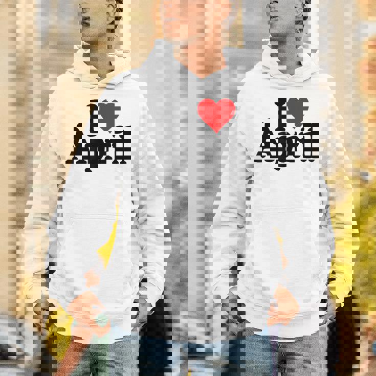 I Love Heart April Nameon A パーカー