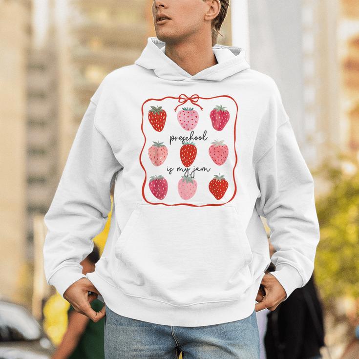 Preschool Is My Jam Strawberry Teacher First Day Of School Unisex Hoodie, funny gift