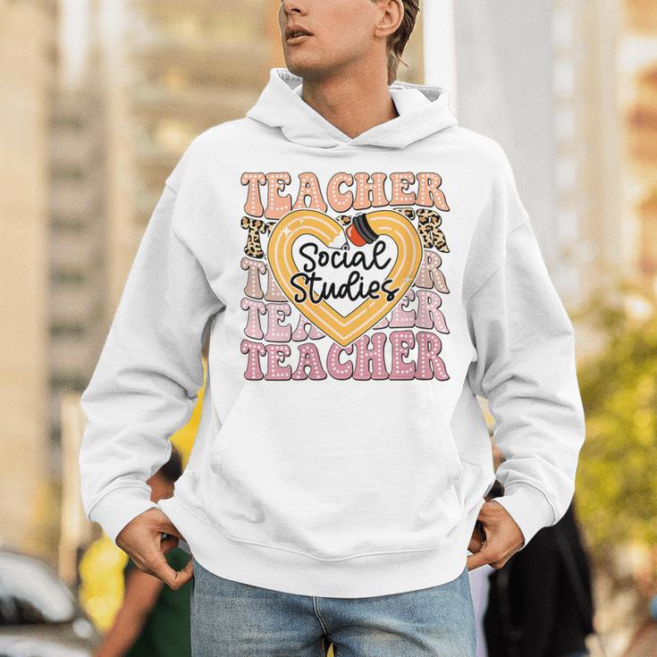 Social Studies Teacher Pencil Heart Leopard Back To School Unisex Hoodie, funny gift Social Studies Teacher Pencil Heart Leopard Back To School Unisex Hoodie, funny gift