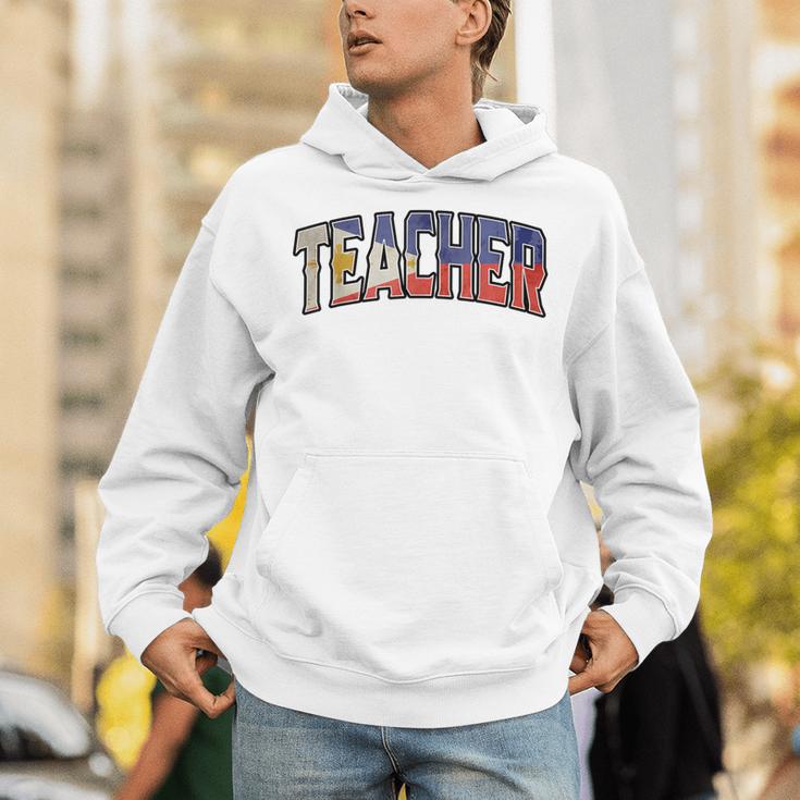 Teacher Filipino Vintage Heritage DNA Flag Unisex Hoodie, funny gift Teacher Filipino Vintage Heritage DNA Flag Unisex Hoodie, funny gift
