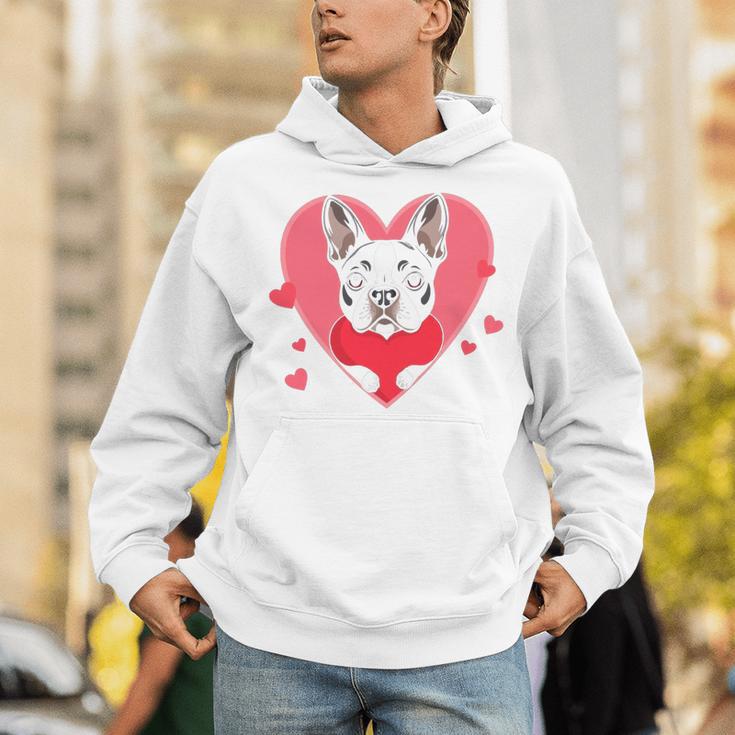 Valentine's Day Boston Terrier Heart Unisex Hoodie, funny gift