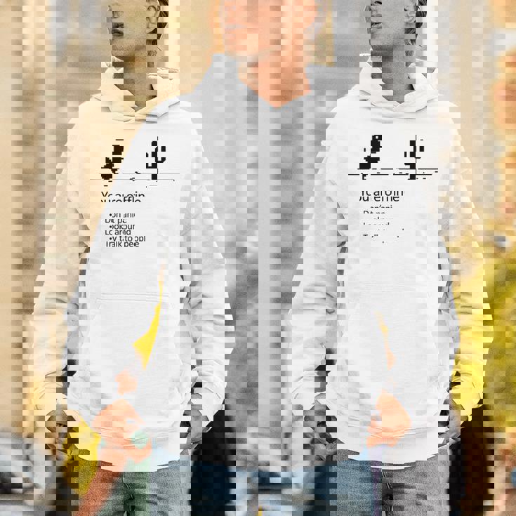 You Are Offline Low Resolution Pixel Dinosaurcreen パーカー