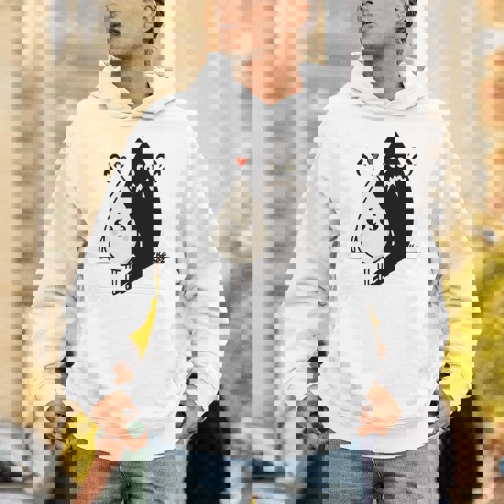 かわいい影モンスター コントラスト イラスト 長袖tシャツ パーカー