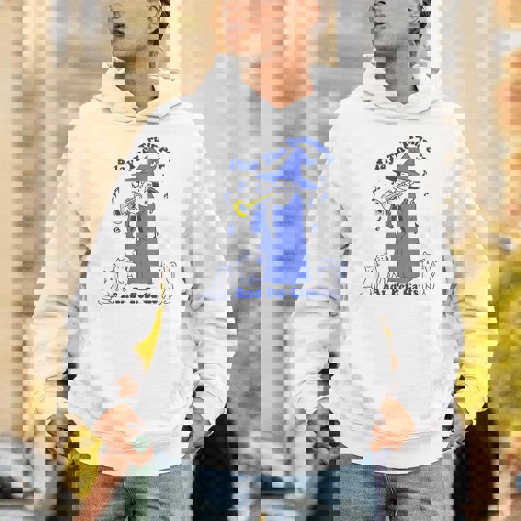 トランペットとペットの猫を弾く パーカー