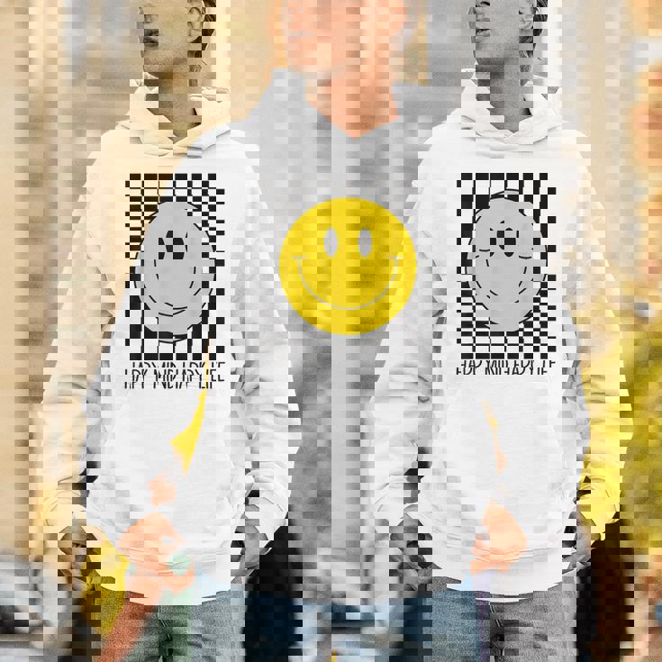 ハッピーマインド ハッピーライフ 70年代 スマイルチェック ハッピースマイルフェイス パーカー